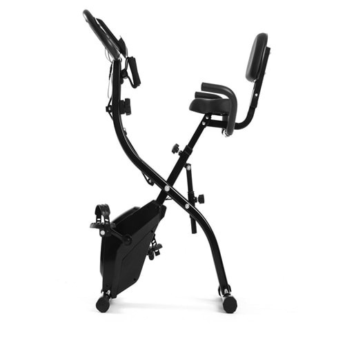 X 4’ü 1 Arada Katlanabilir Manyetik Kondisyon Bisikleti  Sessiz Spin Bike, LCD Ekranlı, Direnç Bantlı, Dikey Egzersiz Bisikleti