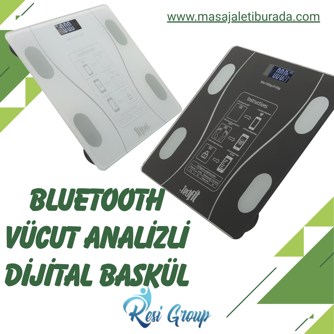 Merxas Şarjlı ve Bluettoth Bağlantılı Banyo Baskülü
