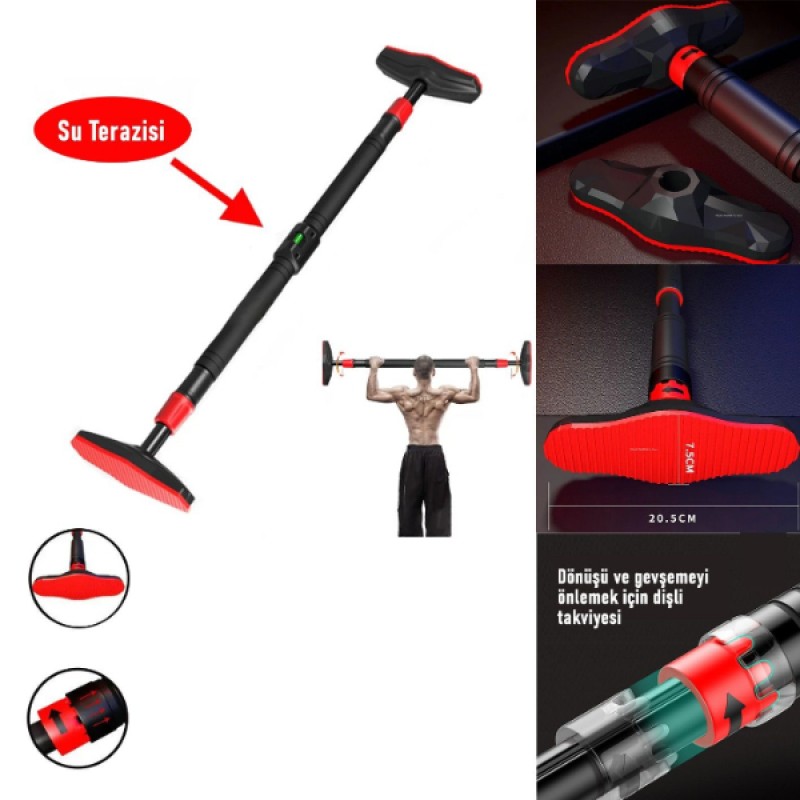 Su Terazili, 100-150 cm Ayarlanabilir, Kaymaz Tabanlı Barfiks Çubuğu