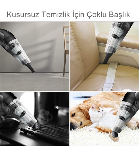 5 Başlıklı, Balık Sırtı Tasarımlı Portatif Süpürge