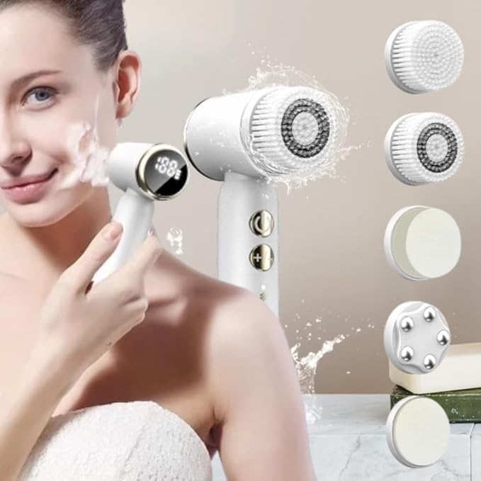 SU GEÇİRMEZ,6 BAŞLIKLI, ŞARJLI YÜZ MASAJ ALETİ