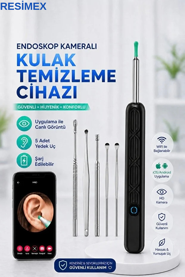 NE3 Kameralı Akıllı Kulak Temizleme Cihazı