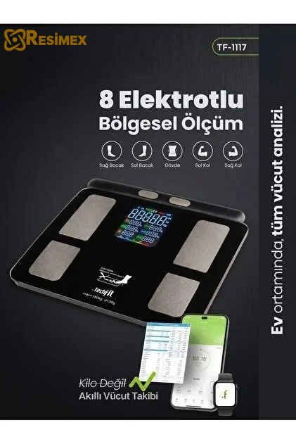 TF-1117 8 Elektrotlu Akıllı Vücut Analiz Baskülü