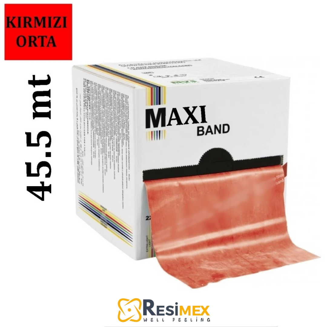 MAXİ 45,5 METRE, KIRMIZI, ORTA HAFİF THERABAND